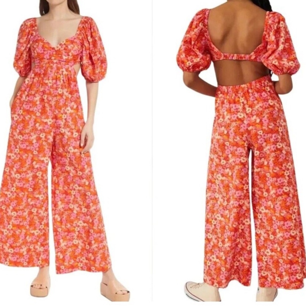 Free people Amy floral jumpsuit